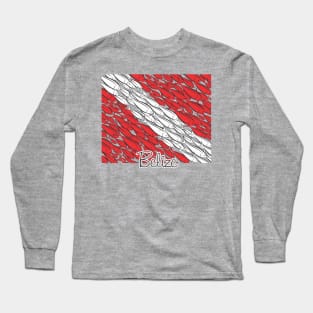 Scuba Diving Flag Belize Long Sleeve T-Shirt